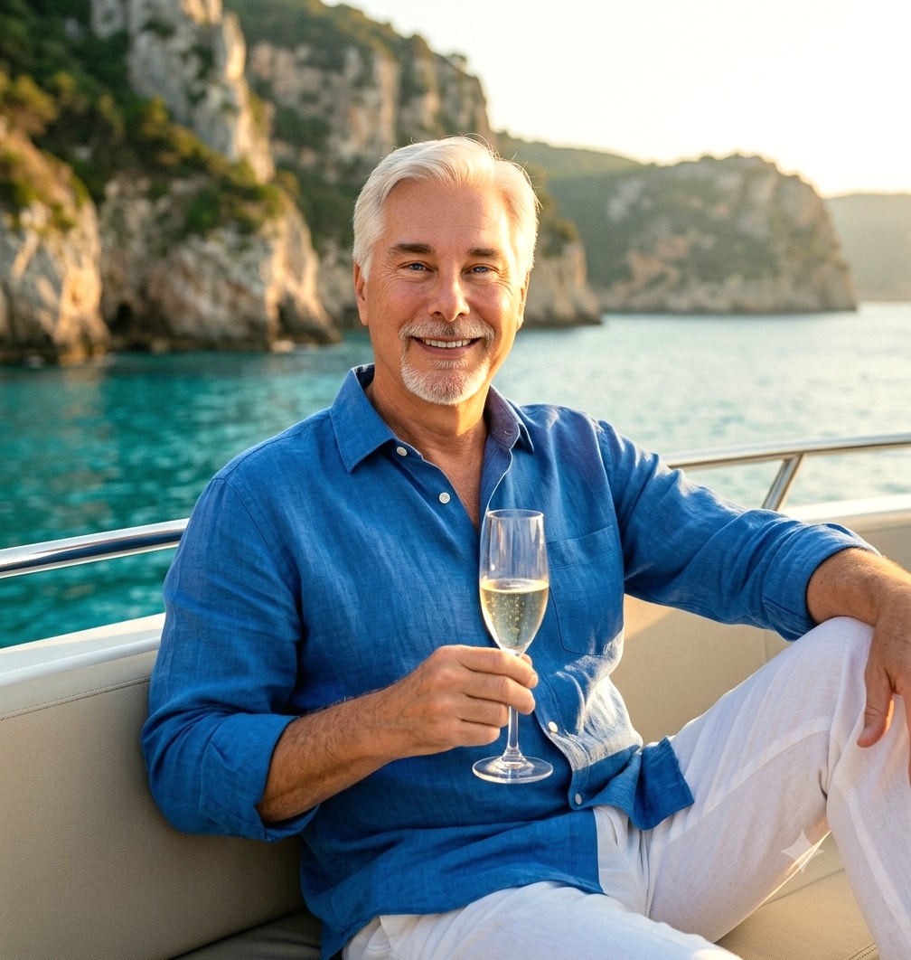 Kirk Burris relaxing on his yacht